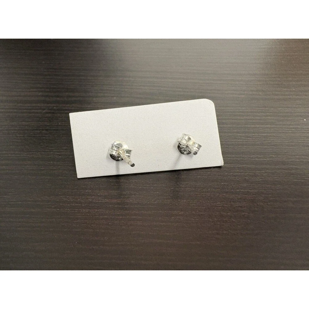 Petite 925 Solid Sterling Silver Genuine Amethyst Bezel Set Post Earrings - Picture 11 of 12